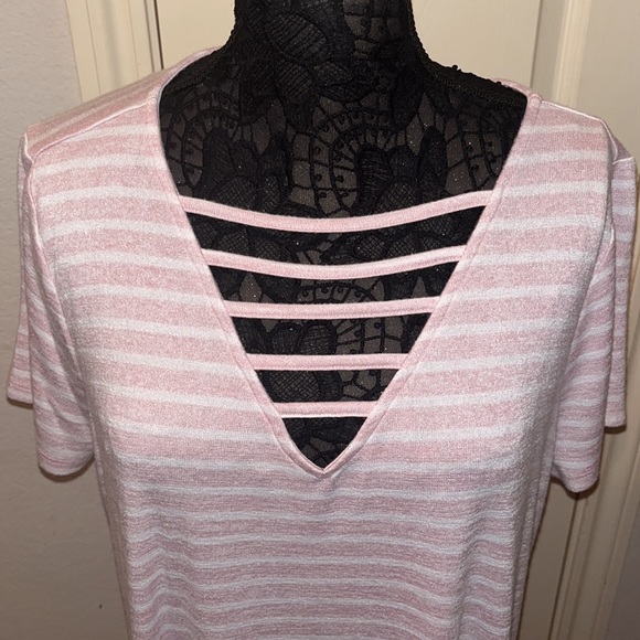 EUC—Lane Bryant Pink and White Stripe Dress—18/20 - Picture 2 of 7